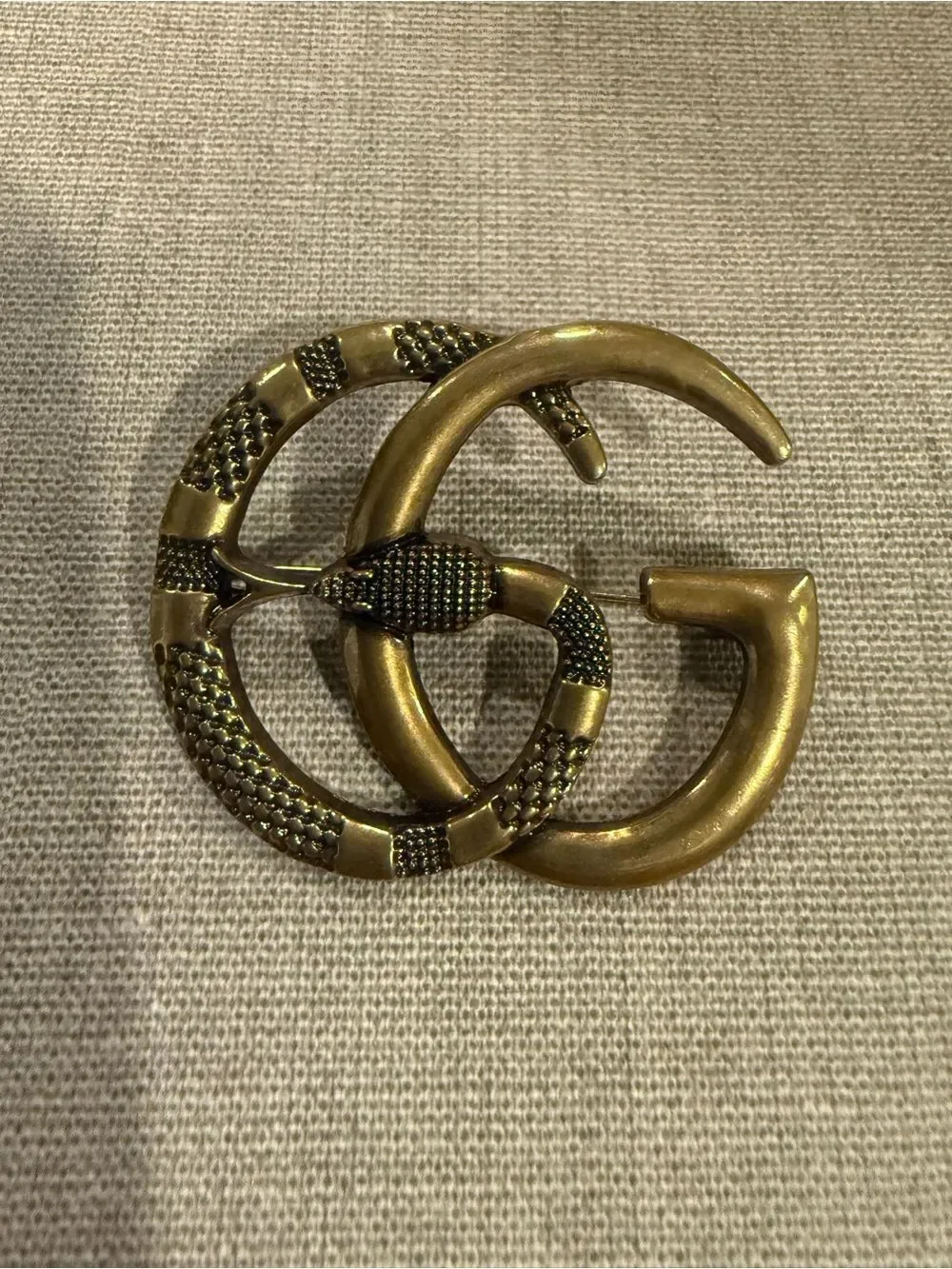New Gucci antique Gold tone snake Brooch